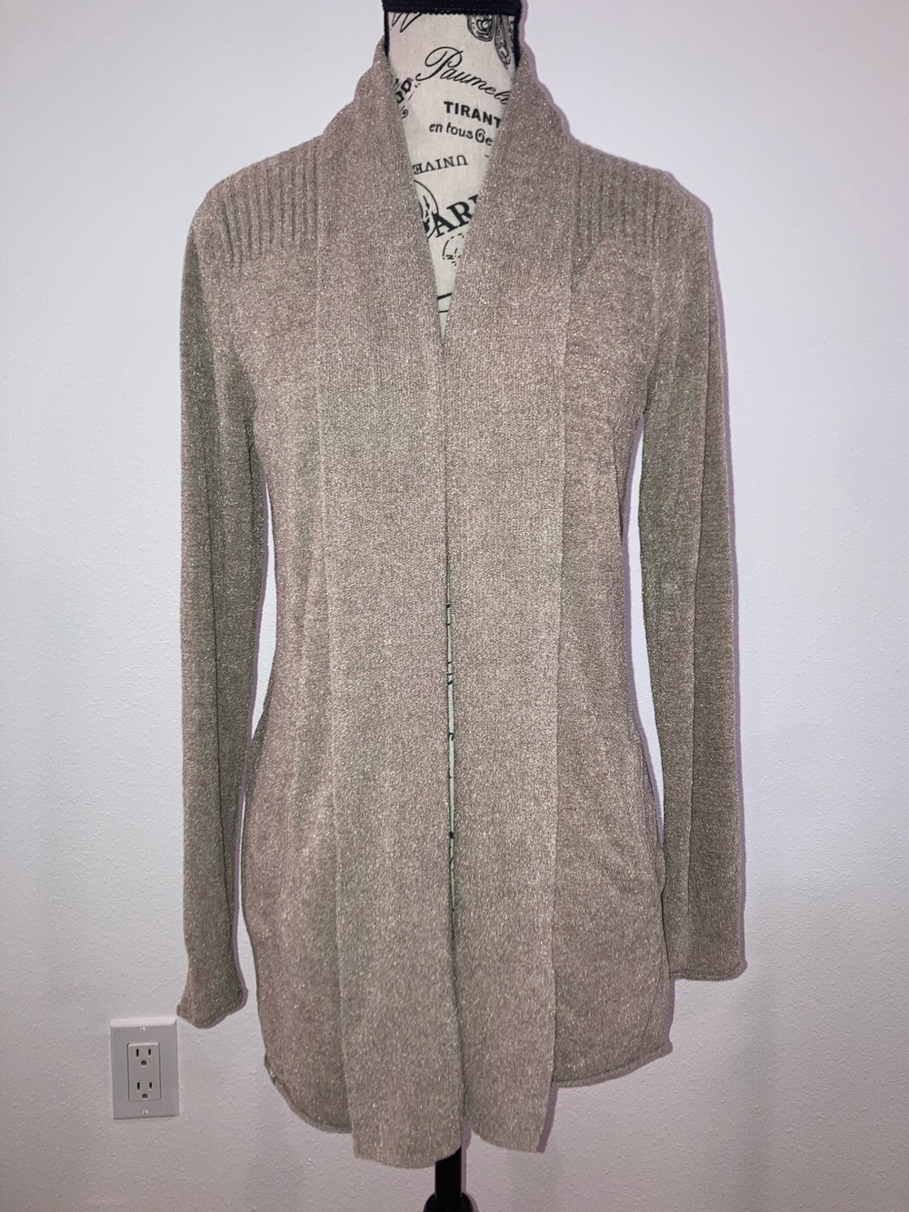Barefoot Dreams CozyChic Ultra Lite Cardigan Duster Pockets Knit Sweater Beige